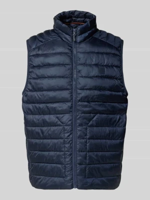 Kamizelka pikowana z kieszeniami zapinanymi na zamek błyskawiczny jack & jones