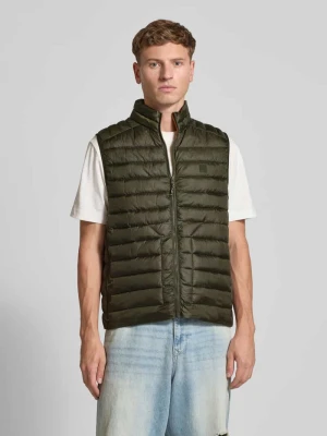 Kamizelka pikowana z kieszeniami zapinanymi na zamek błyskawiczny Jack&Jones Oliwkowy