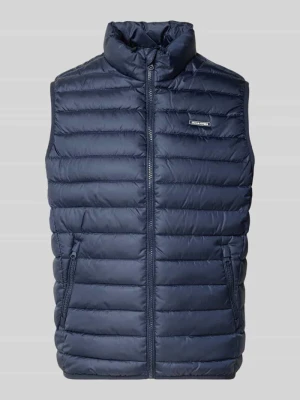 Kamizelka pikowana z kieszeniami zapinanymi na zamek błyskawiczny model 'ELVIS' Jack&Jones Granatowy