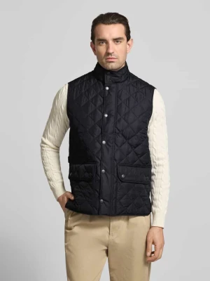Kamizelka pikowana z kołnierzem stojącym w kroju regular fit Barbour Granatowy