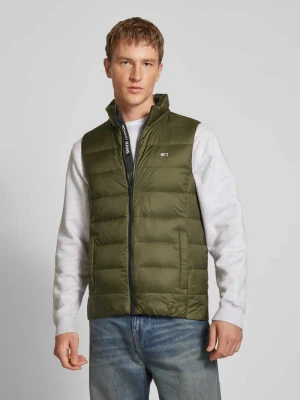 Kamizelka pikowana z zamkiem błyskawicznym Tommy Jeans Oliwkowy