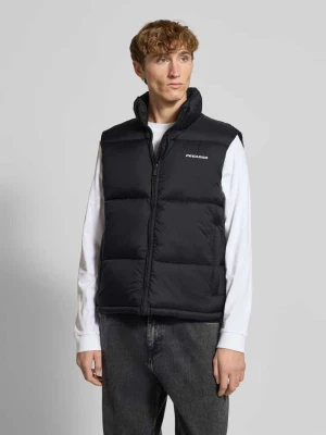 Kamizelka pikowana ze stójką i wyhaftowanym logo model ‘LANDIN’ Pegador