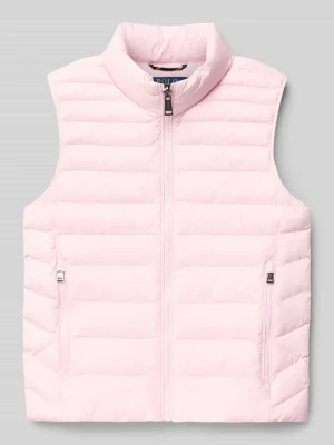 Kamizelka pikowana ze stójką i wyhaftowanym logo Polo Ralph Lauren Teens