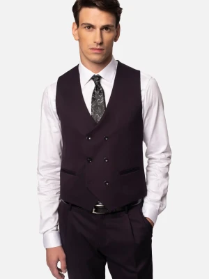 KAMIZELKA PIRULO SLIM FIT FIOLETOWA DWURZĘDOWA Recman