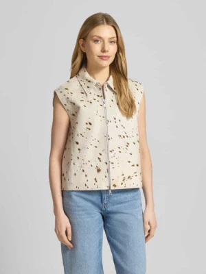 Kamizelka skórzana z zamkiem błyskawicznym dwustronnym model 'LYLO' Samsøe Samsøe