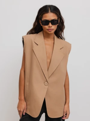 Kamizelka typu oversize w kolorze CARMEL- VICAR Marsala