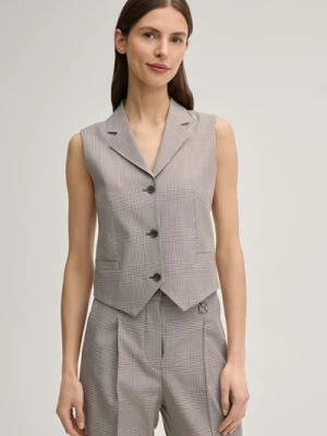 Kamizelka Valentina w kolorze kremowo-brązowym w kratkę Joop