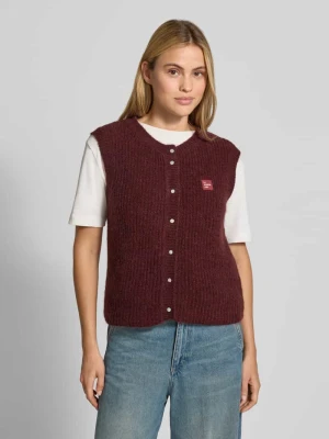 kamizelka w kroju regular fit z dodatkiem wełny z alpaki i wełny American Vintage Bordowy