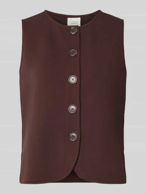 Kamizelka w kroju regular fit z mieszanki wiskozy model 'Josie' Varley Ciemnobrązowy