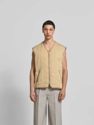Kamizelka o kroju relaxed fit w pikowanym wyglądzie MM6 Maison Margiela Piaskowy