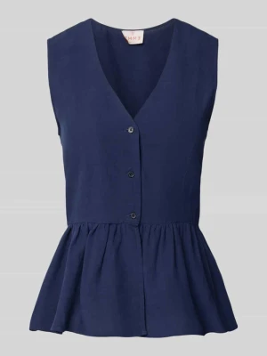 Kamizelka z dekoltem w kształcie litery V i baskinką model 'ELMO' Emme