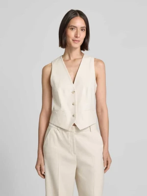 Kamizelka z dekoltem w serek i lamowanymi kieszeniami comma