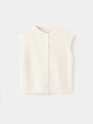 Kamizelka z dzianiny na guziki kość słoniowa - Dzieci - lata - MANGO KIDS