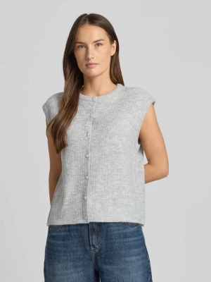 Kamizelka z dzianiny o luźnym kroju z listwą guzikową model ‘Everest’ NEO NOIR