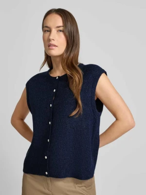 Kamizelka z dzianiny o luźnym kroju z listwą guzikową model ‘Everest’ NEO NOIR