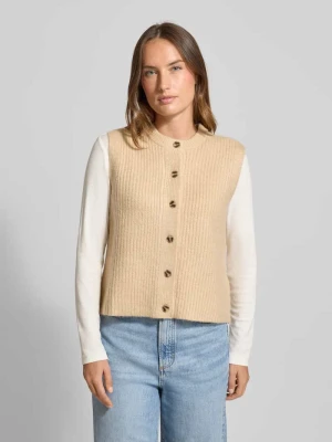 Kamizelka z dzianiny z dodatkiem wełny i listwą guzikową Jake*s Casual