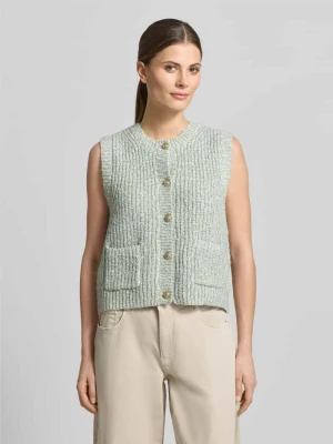 Kamizelka z dzianiny z efektem melanżu z ozdobnym guzikiem Christian Berg Woman