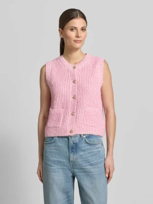 Kamizelka z dzianiny z efektem melanżu z ozdobnym guzikiem Christian Berg Woman