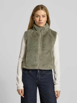 Kamizelka z imitacji futra z wpuszczanymi kieszeniami monari