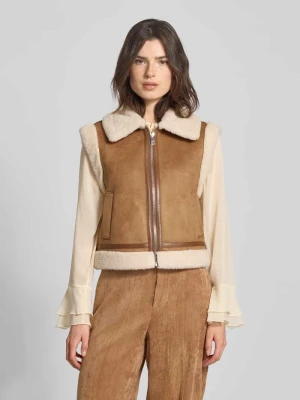 Kamizelka z imitacji skóry z podszewką z imitacji futerka Oui