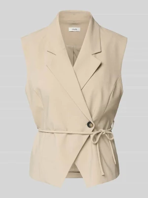 Kamizelka z kołnierzem z połami i wiązanym paskiem model 'Evelora' MbyM