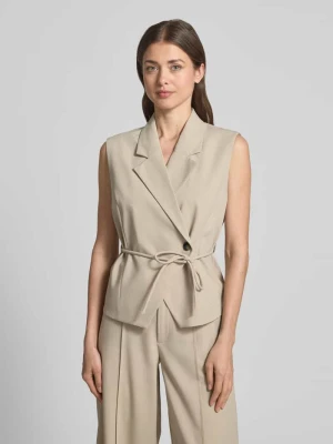 Kamizelka z kołnierzem z połami i wiązanym paskiem model 'Evelora' MbyM