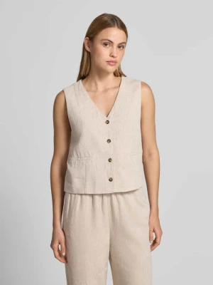Kamizelka z mieszanka lnu z kieszeniami z listewkami model 'Viana Ginia' MSCH Copenhagen