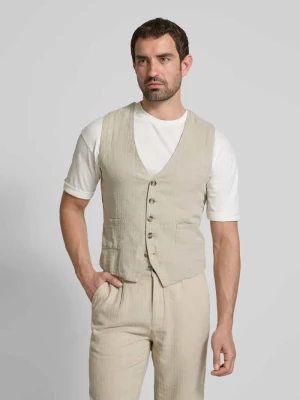 Kamizelka z mieszanki bawełny i lnu z listwą guzikową lindbergh