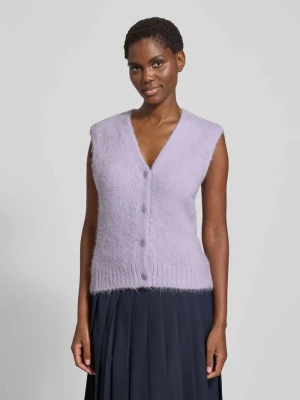 Kamizelka z mieszanki wełny z alpaki z dekoltem w serek model ‘JEANNE’ Samsøe Samsøe