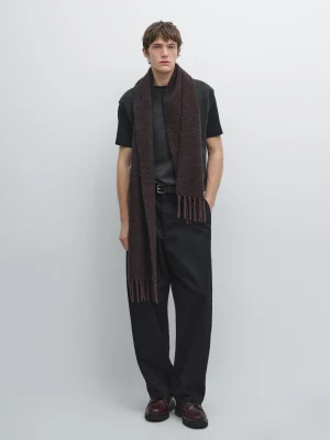 Kamizelka Z Mieszanki Wełny Z Dekoltem W Serek - Brudnoszary - - Massimo Dutti - Mężczyzna