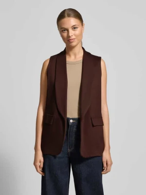 Kamizelka z mieszanki wiskozy z kieszeniami z patką model ‘Am44br’ ZABAIONE