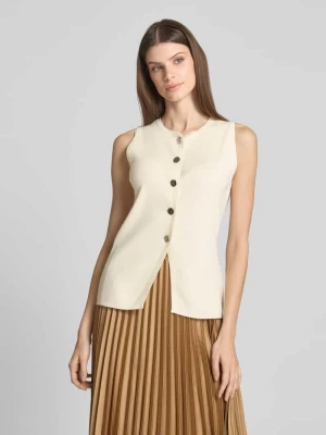 Kamizelka z mieszanki wiskozy z listwą guzikową Zero