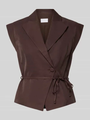 Kamizelka z mieszanki wiskozy z wiązanym paskiem i kołnierzem z połami Jake*s Cocktail