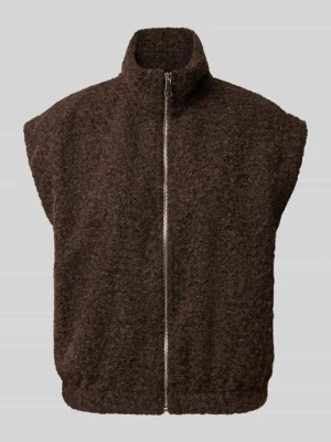 Kamizelka z pluszu o kroju regular fit Model 'Evelynn' ZABAIONE Ciemnobrązowy