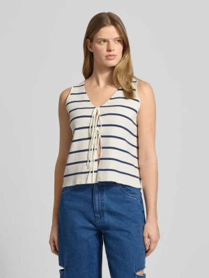 Kamizelka z wiązaniem i wyhaftowanym logo z tyłu Karo Kauer