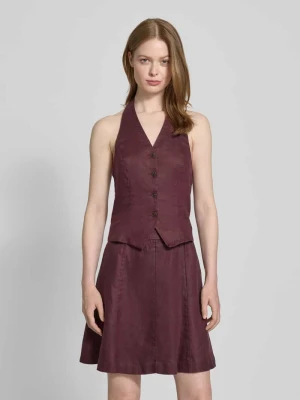 Kamizelka z wiązaniem na szyi z lnu model ‘Naira Claritta Halter’ MSCH Copenhagen Bordowy