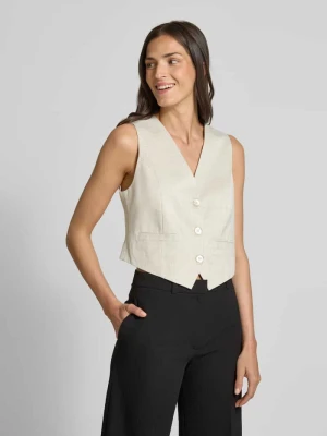 Kamizelka z wiskozy z dekoltem w serek milano italy