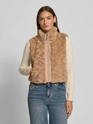 Kamizelka ze sztucznego futra z dwustronnym zamkiem błyskawicznym monari