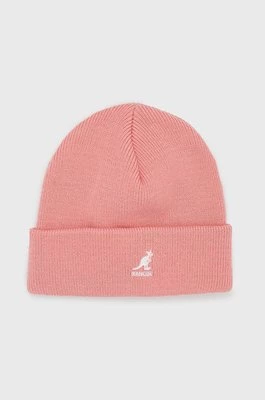 Kangol czapka kolor różowy z grubej dzianiny
