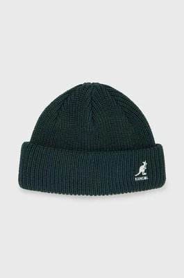 Kangol czapka kolor zielony z grubej dzianiny