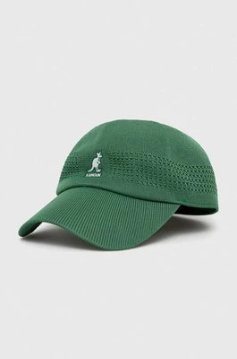 Kangol czapka z daszkiem kolor zielony gładka