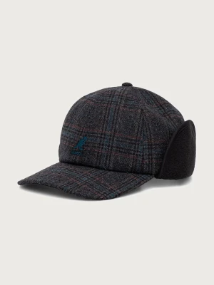 Kangol czapka z daszkiem męska z wełną PLAID EARFLAPS BASEBALL szary