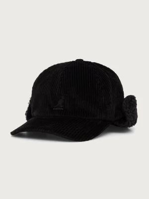 Kangol czapka z daszkiem sztruksowa COZY CORD EARFLAP BB czarny