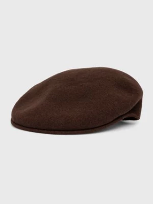 Kangol Kaszkiet wełniany kolor brązowy 0258BC.TB274-TB274