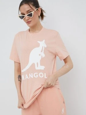 Kangol t-shirt bawełniany kolor różowy KLEU005.D-116