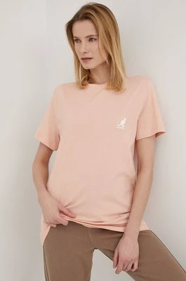 Kangol t-shirt bawełniany kolor różowy KLEU006.D-115