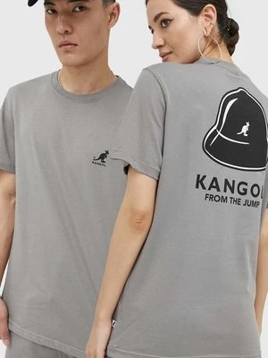 Kangol t-shirt bawełniany kolor szary z nadrukiem