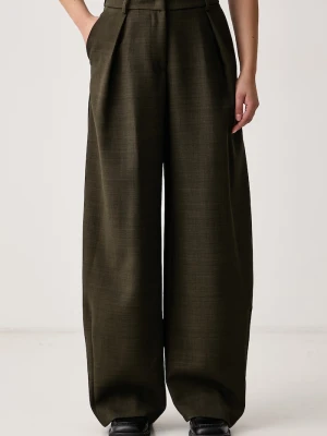 Kaos spodnie wide leg damskie zielony