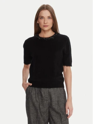 KAOS Sweter RI1NT071 Czarny Regular Fit