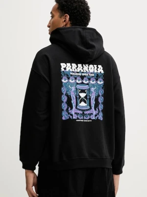 Kaotiko bluza bawełniana kolor czarny z kapturem z nadrukiem AR017-01-M002